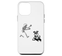 Funny Miniature Schnauzer che corre Skeleton Halloween Custodia per iPhone 12 mini