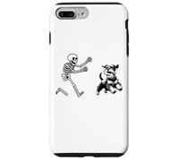Funny Miniature Schnauzer che corre Skeleton Halloween Custodia per iPhone 7 Plus/8 Plus