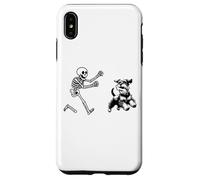 Funny Miniature Schnauzer che corre Skeleton Halloween Custodia per iPhone XS Max