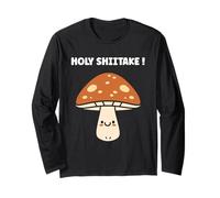 Funny Minimalist Mushroom Simple Holy Shiitake Maglia a Manica