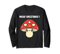 Funny Minimalist Mushroom Simple Holy Shiitake Maglia a Manica
