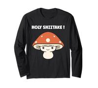 Funny Minimalist Mushroom Simple Holy Shiitake Maglia a Manica
