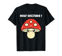 Funny Minimalist Mushroom Simple Holy Shiitake Maglietta