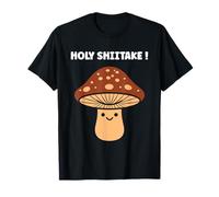 Funny Minimalist Mushroom Simple Holy Shiitake Maglietta