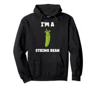 Funny Minimalist Vegetable qupte I'm a String Bean Felpa con Cappuccio
