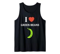Funny Minimalist Vegetable Simple i Love Green Beans Canotta
