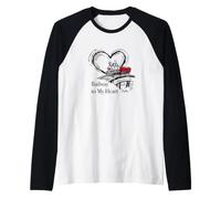 Funny Model Railroad Pun Railway Fino al Mio Cuore Maglia con Maniche Raglan