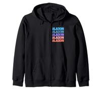Funny Modern Repeated Text Design Aladdin Felpa con Cappuccio