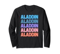 Funny Modern Repeated Text Design Aladdin Maglia a Manica