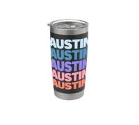 Funny Modern Repeated Text Design Austin Bicchiere termico in acciaio inox doppia parete