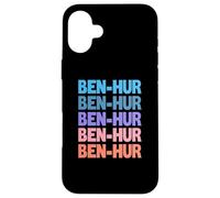 Funny Modern Repeated Text Design Ben-Hur Custodia per iPhone 16 Plus