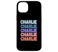 Funny Modern Repeated Text Design Charlie Custodia per iPhone 14 Plus