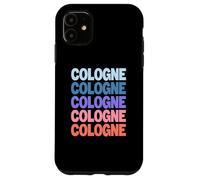 Funny Modern Repeated Text Design Cologne Köln Germany Custodia per iPhone 11