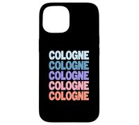 Funny Modern Repeated Text Design Cologne Köln Germany Custodia per iPhone 15