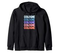 Funny Modern Repeated Text Design Cologne Köln Germany Felpa con Cappuccio