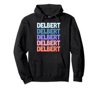 Funny Modern Repeated Text Design Delbert Felpa con Cappuccio