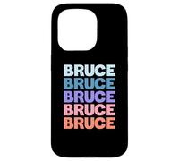 Funny Modern Repeated Text Design First Name Bruce Custodia per iPhone 15 Pro