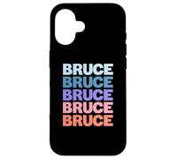 Funny Modern Repeated Text Design First Name Bruce Custodia per iPhone 16
