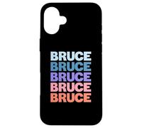Funny Modern Repeated Text Design First Name Bruce Custodia per iPhone 16 Plus