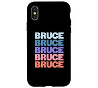 Funny Modern Repeated Text Design First Name Bruce Custodia per iPhone X/XS