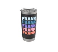 Funny Modern Repeated Text Design First Name Frank Bicchiere termico in acciaio inox doppia parete