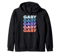 Funny Modern Repeated Text Design First Name Gaby Felpa con Cappuccio