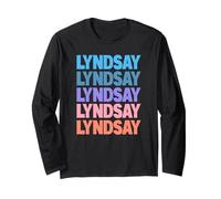 Funny Modern Repeated Text Design First Name Lyndsay Maglia a Manica