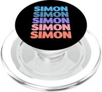 Funny Modern Repeated Text Design First Name Simon PopSockets PopGrip per MagSafe
