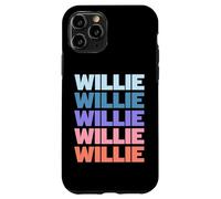 Funny Modern Repeated Text Design First Name Willie Custodia per iPhone 11 Pro