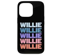 Funny Modern Repeated Text Design First Name Willie Custodia per iPhone 13 Pro