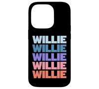 Funny Modern Repeated Text Design First Name Willie Custodia per iPhone 14 Pro