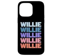Funny Modern Repeated Text Design First Name Willie Custodia per iPhone 14 Pro Max