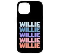 Funny Modern Repeated Text Design First Name Willie Custodia per iPhone 15