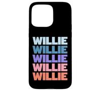 Funny Modern Repeated Text Design First Name Willie Custodia per iPhone 15 Pro Max