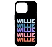 Funny Modern Repeated Text Design First Name Willie Custodia per iPhone 16 Pro