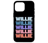 Funny Modern Repeated Text Design First Name Willie Custodia per iPhone 16 Pro Max