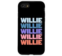 Funny Modern Repeated Text Design First Name Willie Custodia per iPhone SE (2020) / 7/8