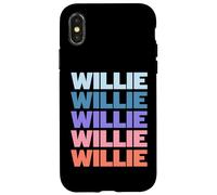 Funny Modern Repeated Text Design First Name Willie Custodia per iPhone X/XS