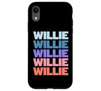 Funny Modern Repeated Text Design First Name Willie Custodia per iPhone XR