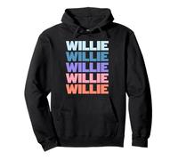 Funny Modern Repeated Text Design First Name Willie Felpa con Cappuccio