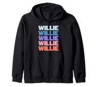 Funny Modern Repeated Text Design First Name Willie Felpa con Cappuccio