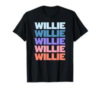 Funny Modern Repeated Text Design First Name Willie Maglietta