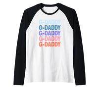 Funny Modern Repeated Text Design G-Daddy Grandpa Granddad Maglia con Maniche Raglan