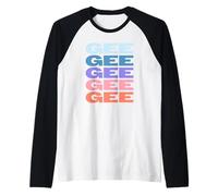 Funny Modern Repeated Text Design Gee Grandpa Granddad Maglia con Maniche Raglan