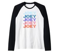 Funny Modern Repeated Text Design Joey Maglia con Maniche Raglan