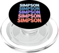 Funny Modern Repeated Text Design Last Name Simpson PopSockets PopGrip per MagSafe