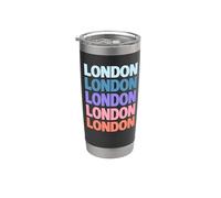 Funny Modern Repeated Text Design London England Bicchiere termico in acciaio inox doppia parete