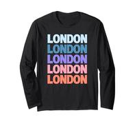 Funny Modern Repeated Text Design London England Maglia a Manica