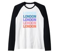 Funny Modern Repeated Text Design London England Maglia con Maniche Raglan