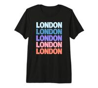 Funny Modern Repeated Text Design London England Maglietta Premium